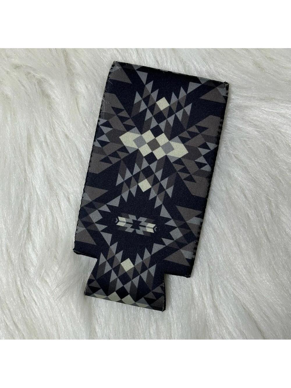 Crazy Train Geometric Patterned Tall Koozie New